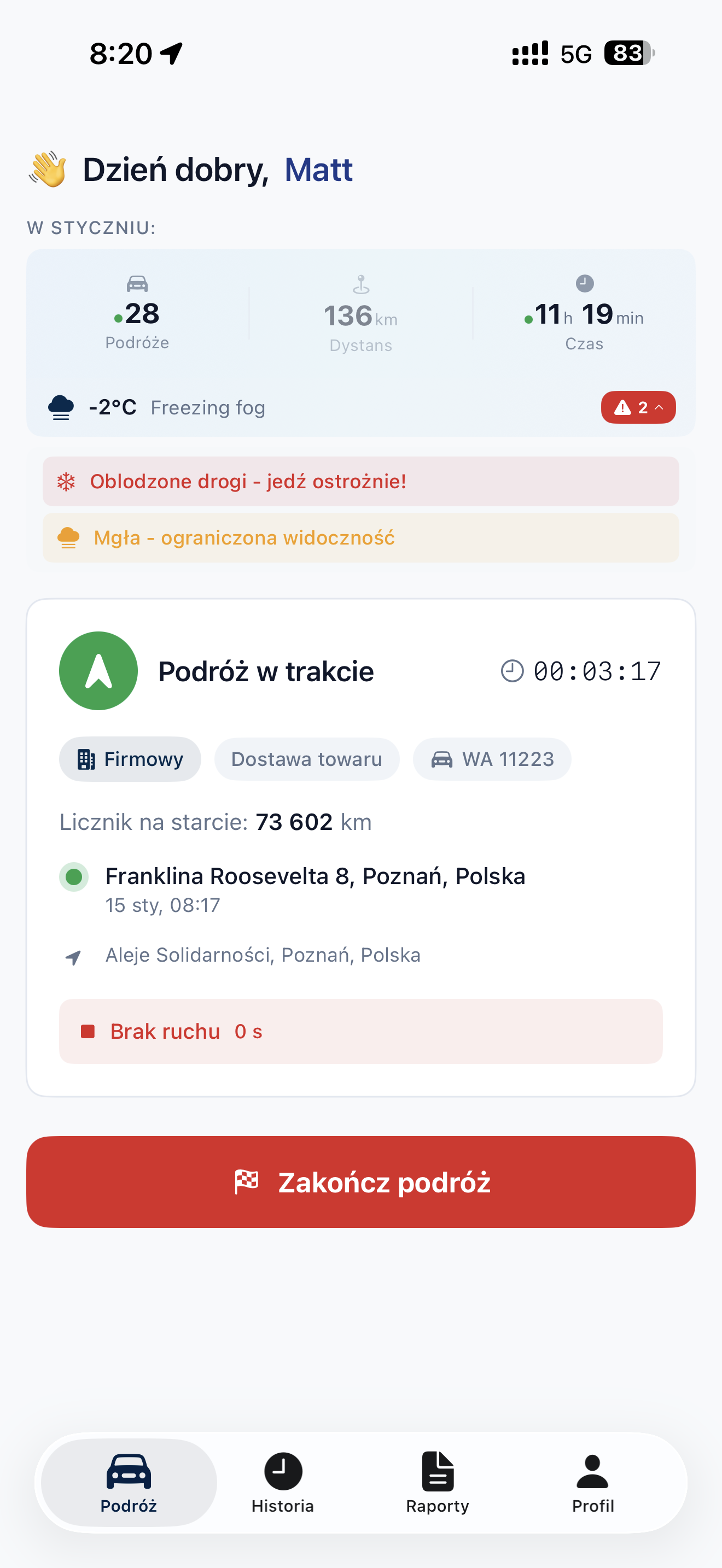 Auto-Trip — hands-free