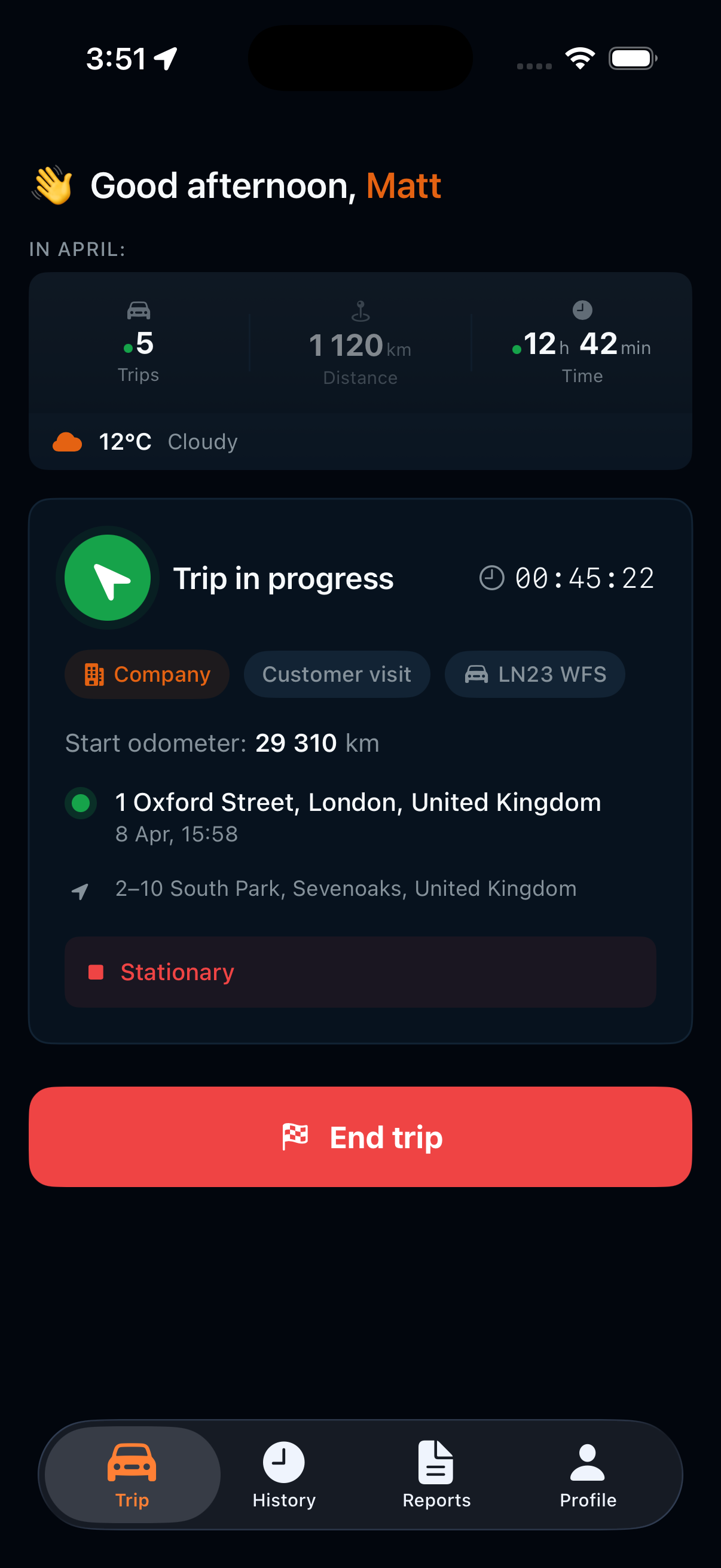 Mobile app - dark mode